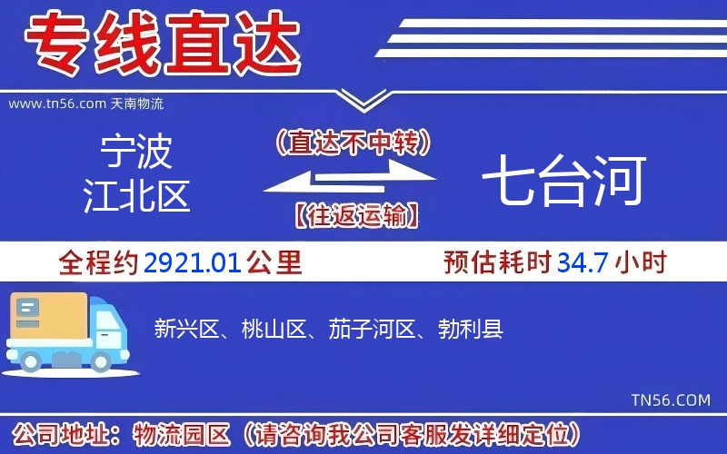 寧波江北區(qū)到七臺河物流公司