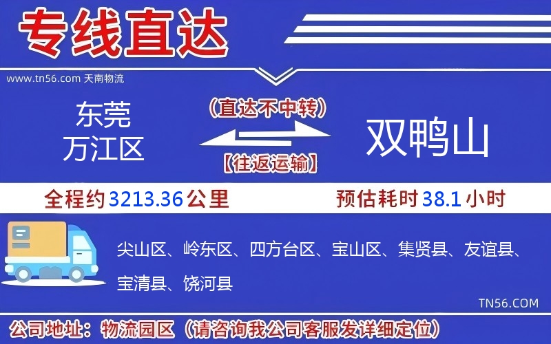 東莞萬江區(qū)到雙鴨山物流公司