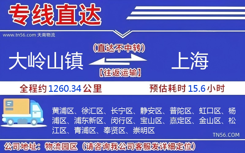 大嶺山鎮(zhèn)到上海物流公司