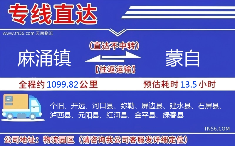 麻涌鎮(zhèn)到蒙自物流公司